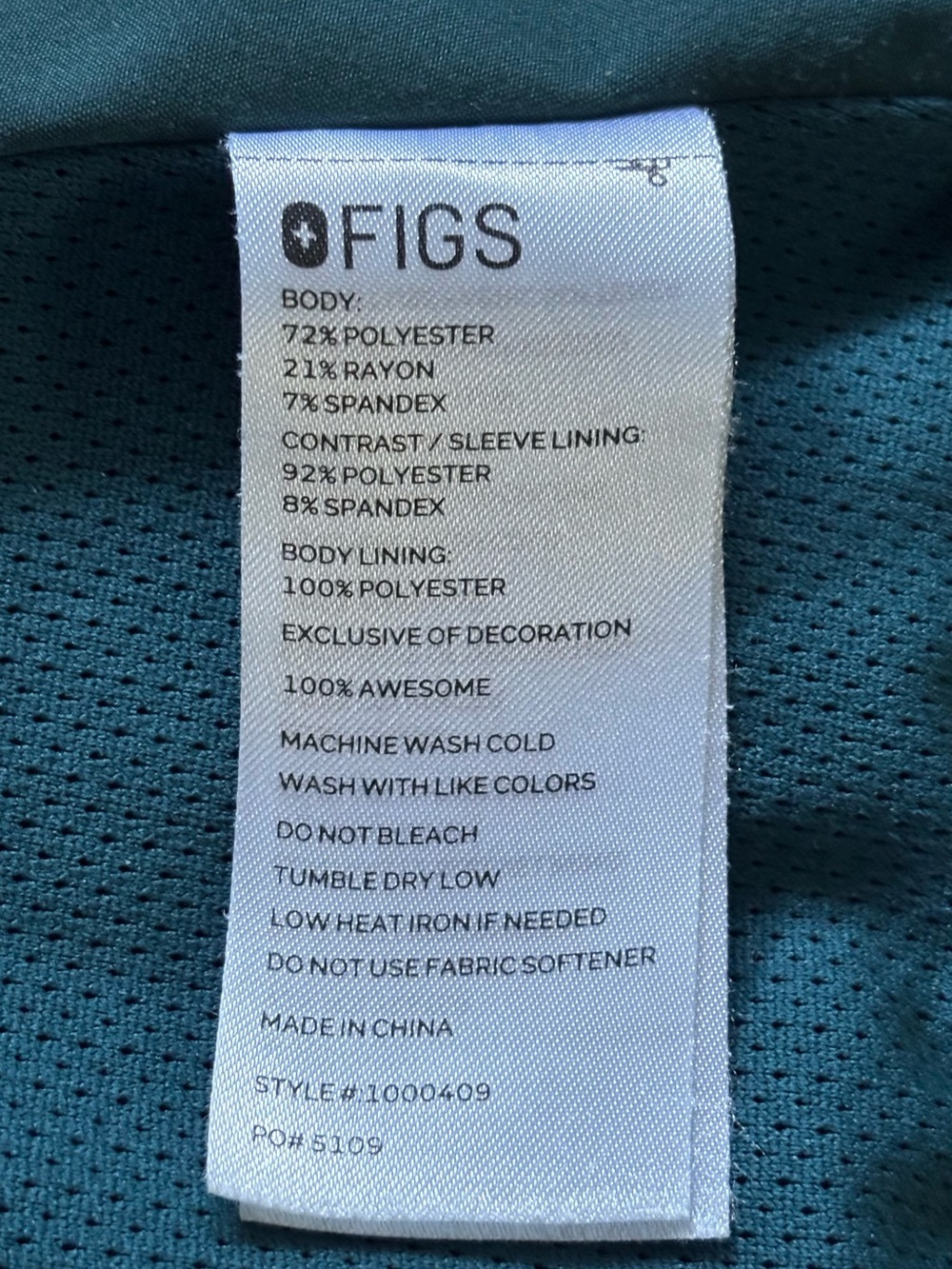 FIGS Sydney Performance Scrub Jacket Caribbean Blue Size XS - Picture 14 of 14